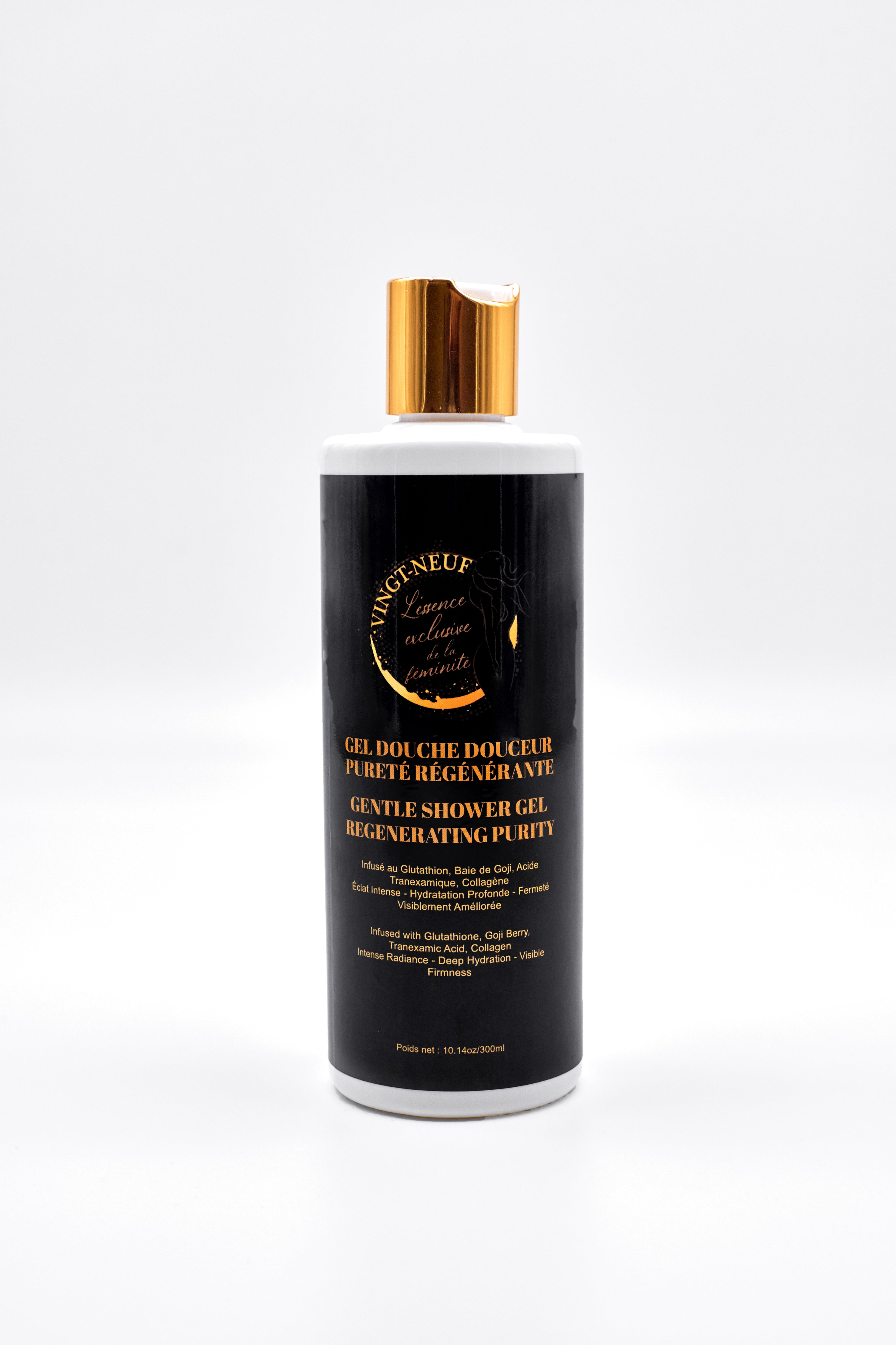 Vingt-Neuf Regenerating Purity Shower Gel refreshing body wash used during shower routine