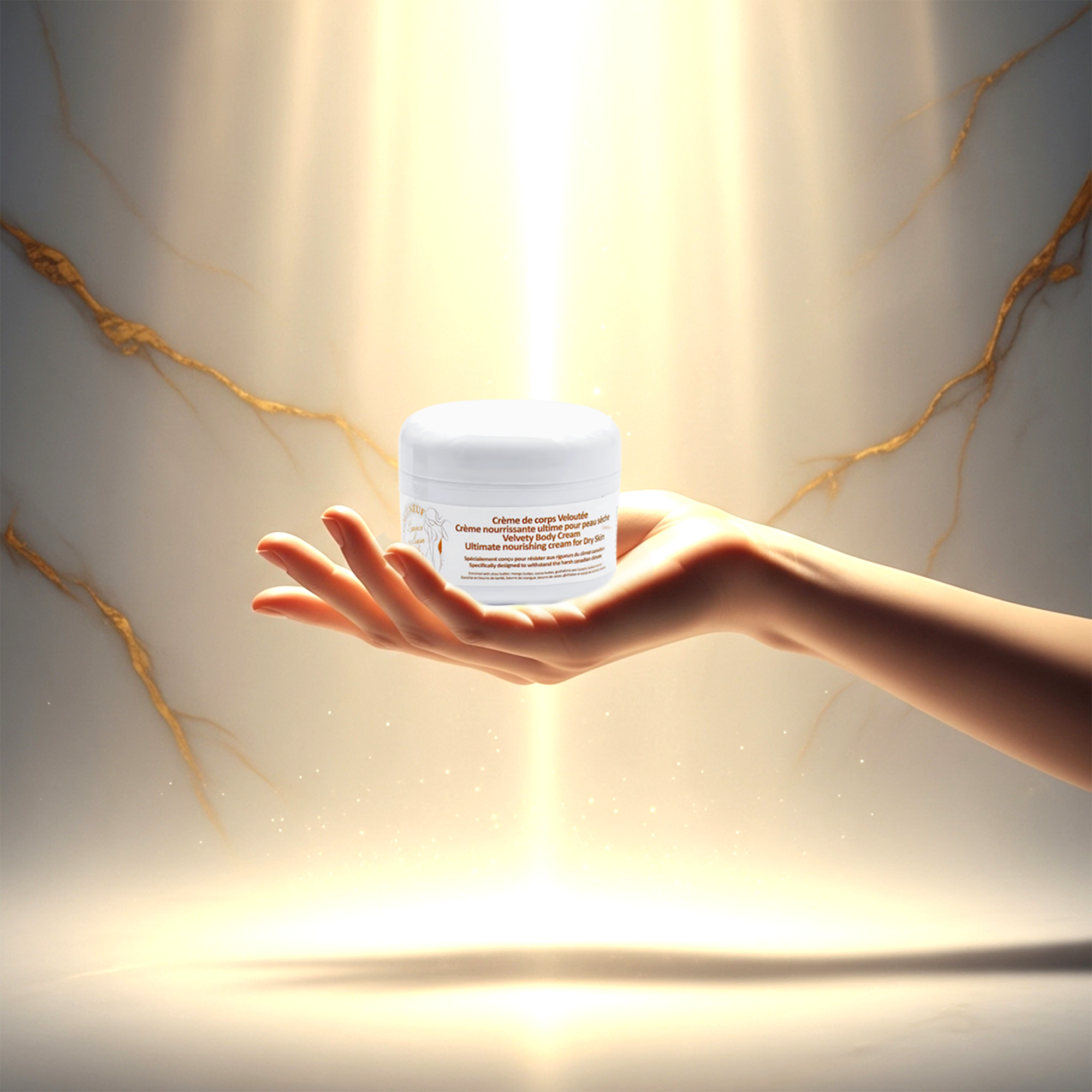 Vingt-Neuf Nourishing Body Cream applied to skin for deep hydration and softness