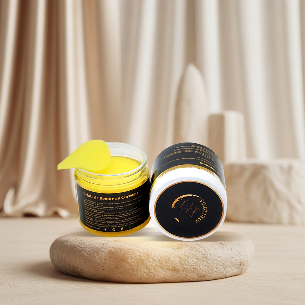 Vingt-Neuf Turmeric Glow Cleansing Pads shown in use for gentle skin cleansing and glow