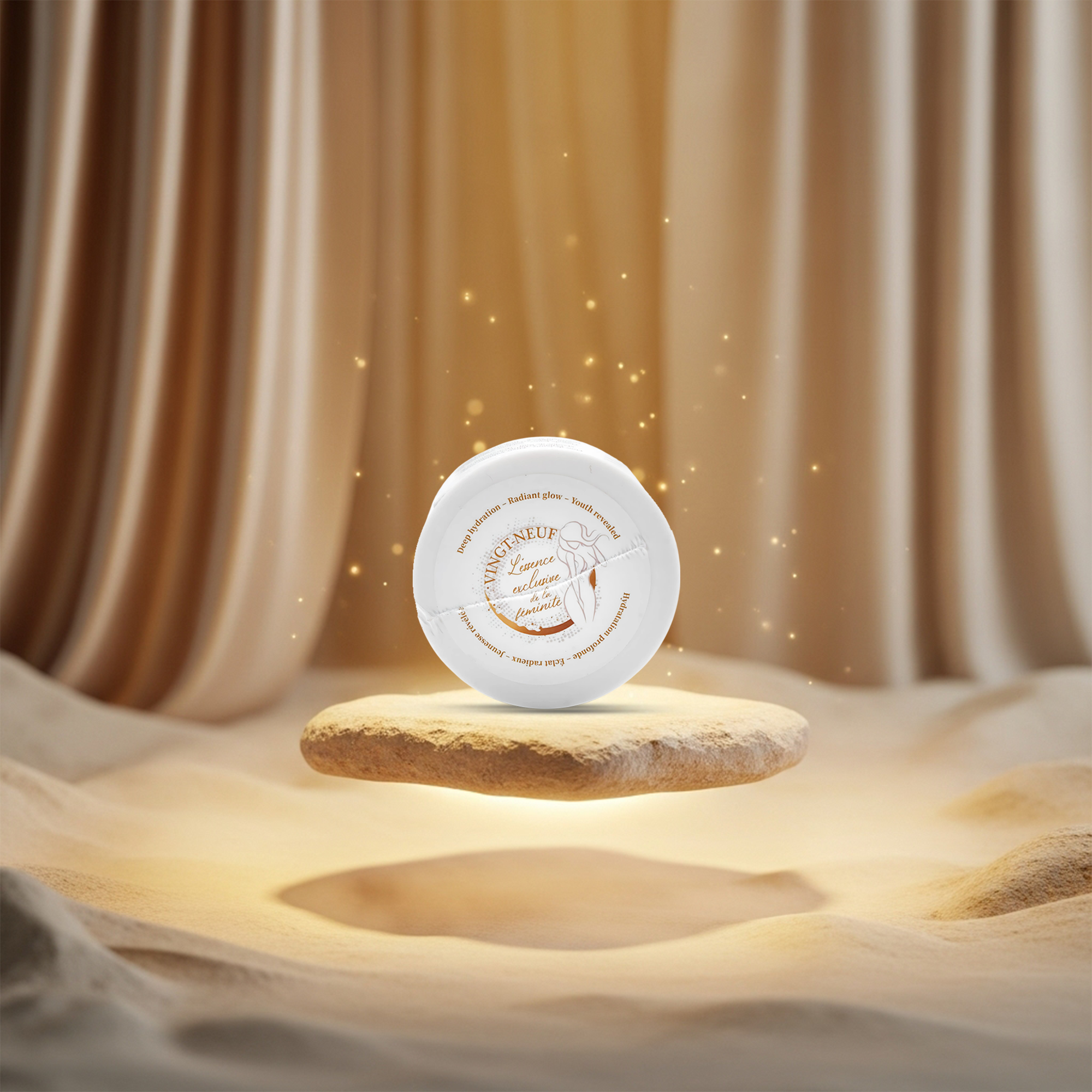 Vingt-Neuf Alpha Arbutin Sleeping Mask placed in elegant interior setting for nighttime skincare routine