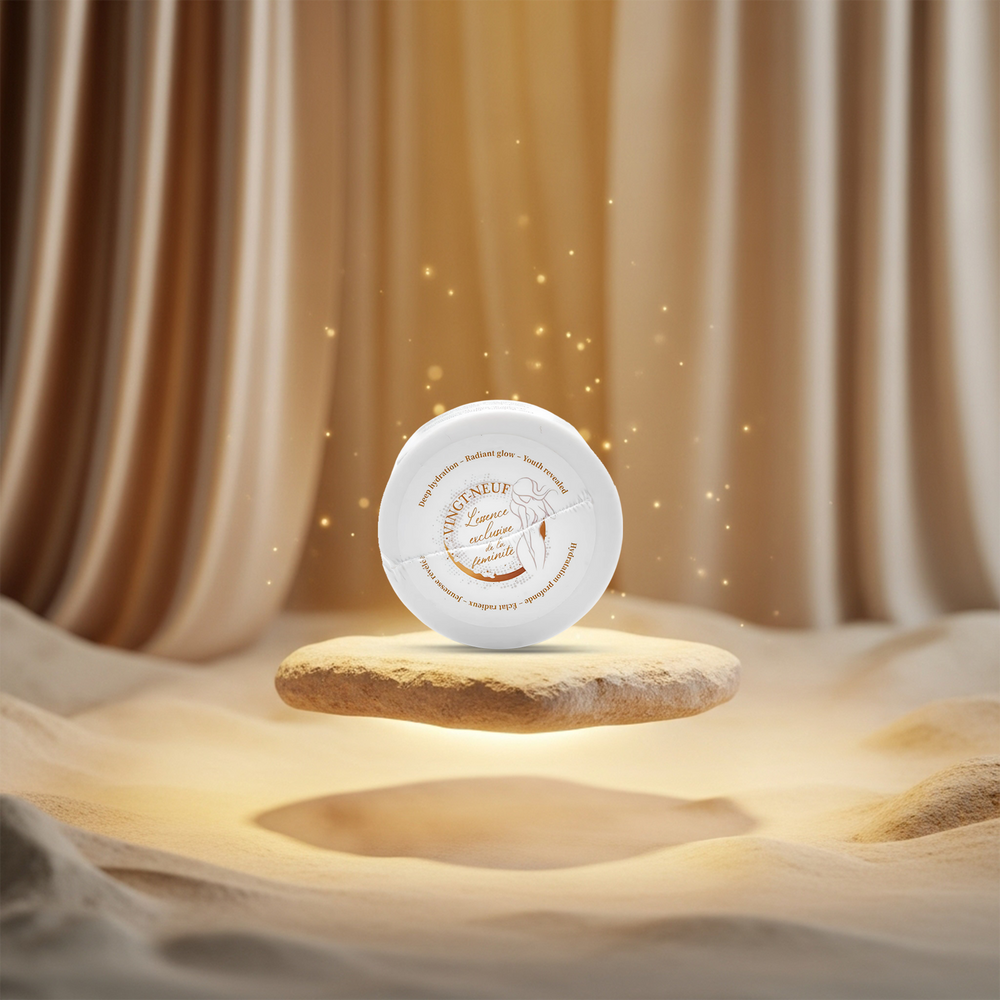 Vingt-Neuf Alpha Arbutin Sleeping Mask placed in elegant interior setting for nighttime skincare routine